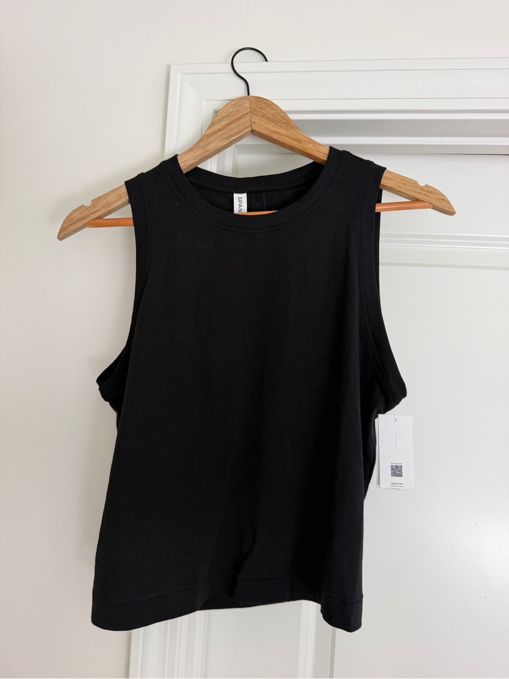 SPANX Black Ribbed Muscle Tank